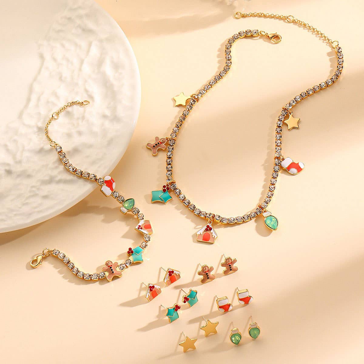 CHRISTMAS COLLECTION NECKLACE AND EARRING SET
