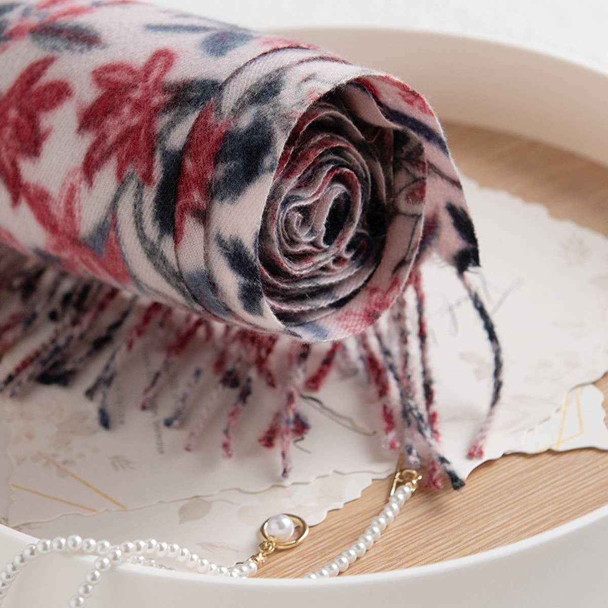 2024 NEW TWILL PRINTED TASSEL SCARF_CWASC0914