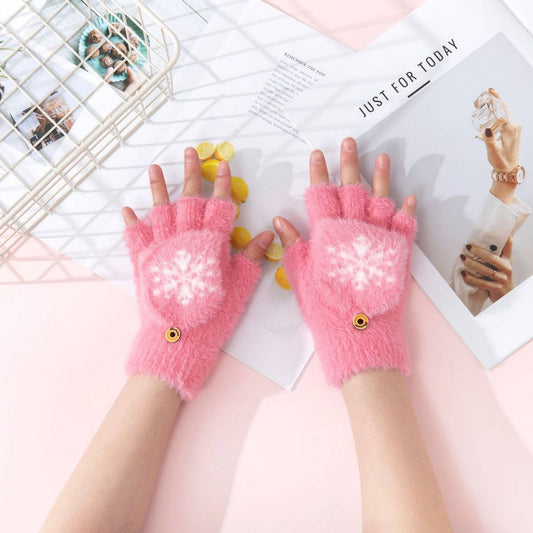 WINTER WARM HALF FINGER FLAP GLOVES_CWAG0163