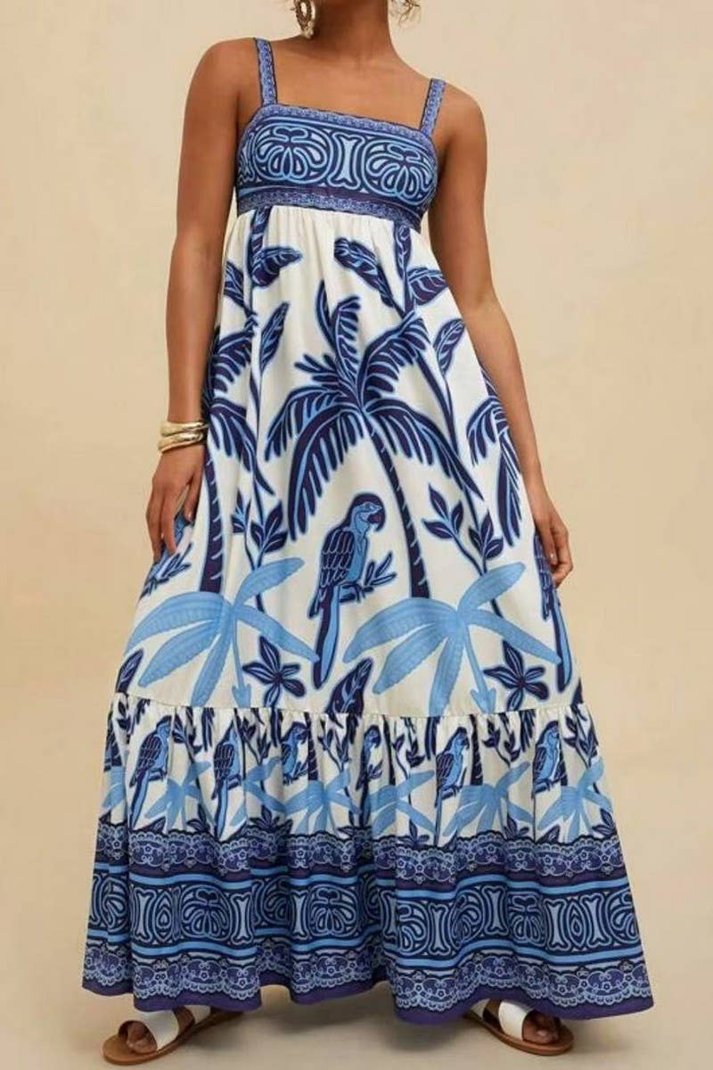 CWDMD5835_BOHO FLORAL STRAPPY CASUAL VACATION DRESS