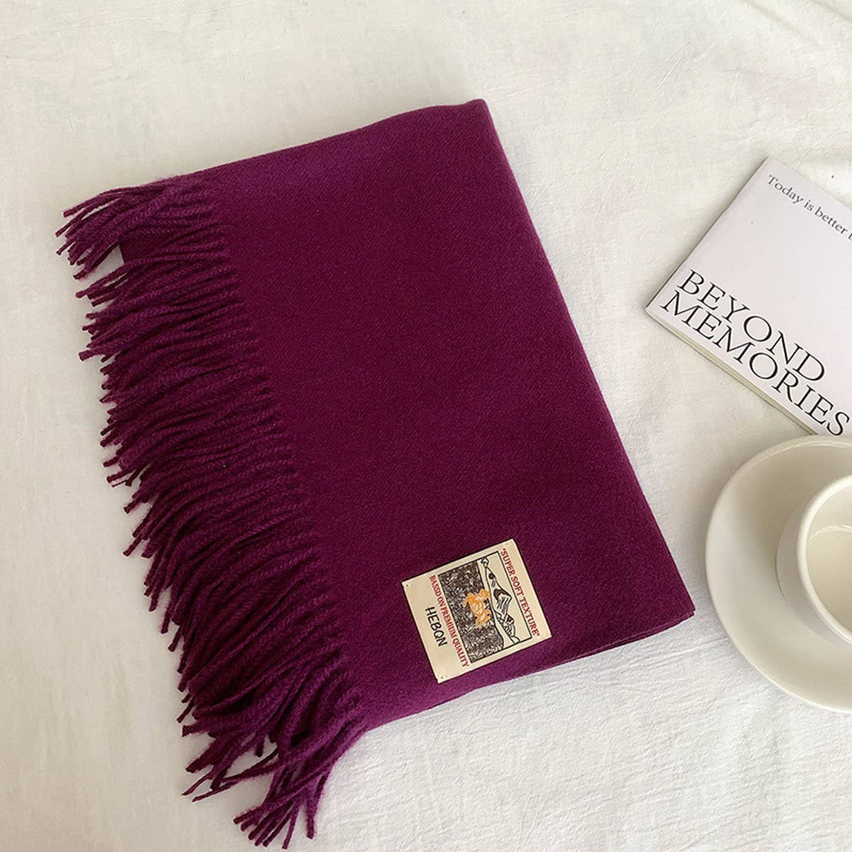 Solid Color Faux Cashmere Scarf -Winter Wrap_CWASC2303