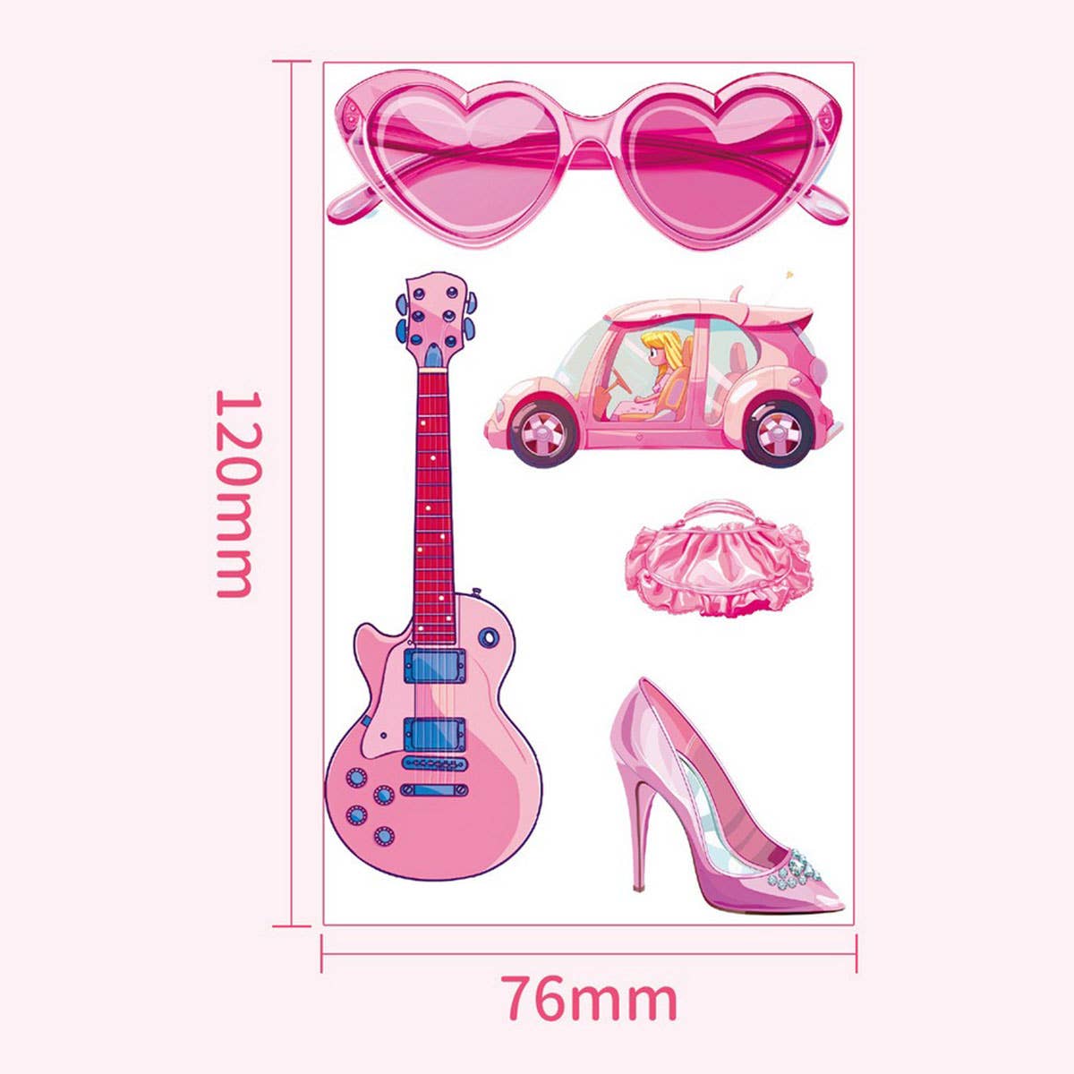 Pink Guitar Girl Tattoos ??Waterproof Kids Party_CWMM8382
