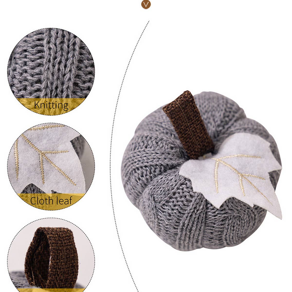 THANKSGIVING KNITTED ORANGE PUMPKIN PENDANT