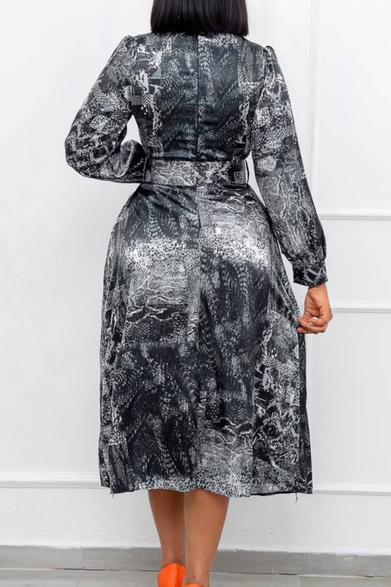 CWDMD3909_AUTUMN PRINT HIGH-WAISTED LONG-SLEEVED DRESS LONG