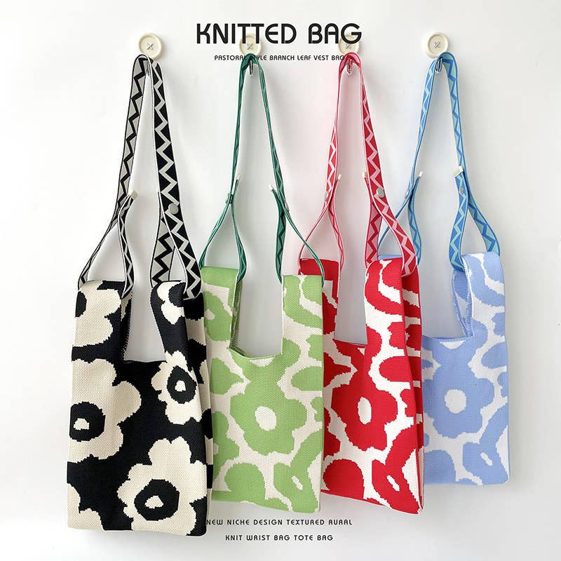 Flower series versatile knitted bag