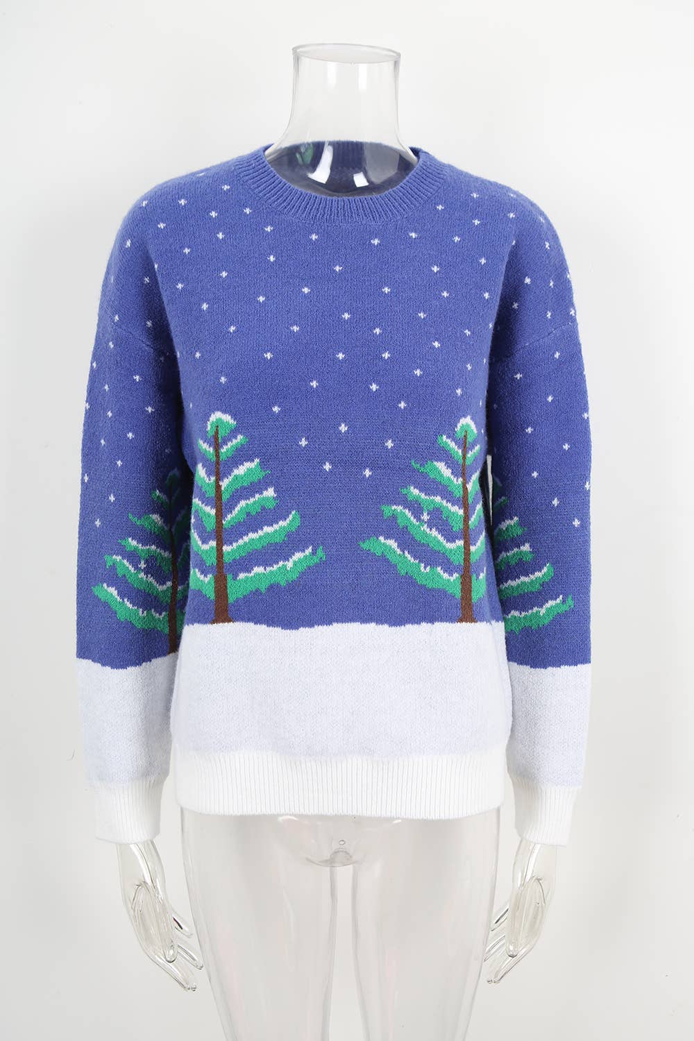 Jacquard round-neck Christmas knitted sweater