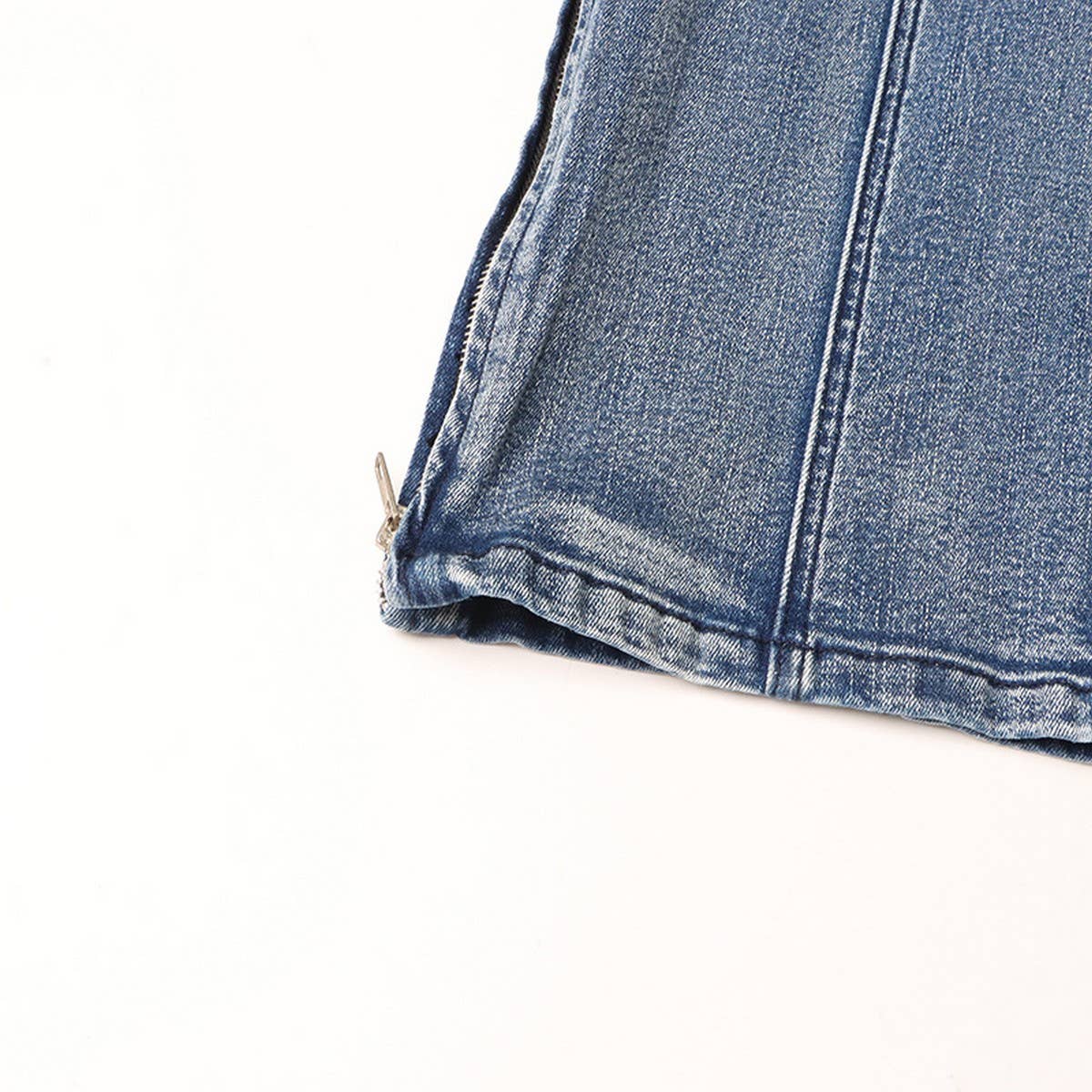 MID RISE STRAIGHT MULTI POCKET DESIGN CASUAL JEANS