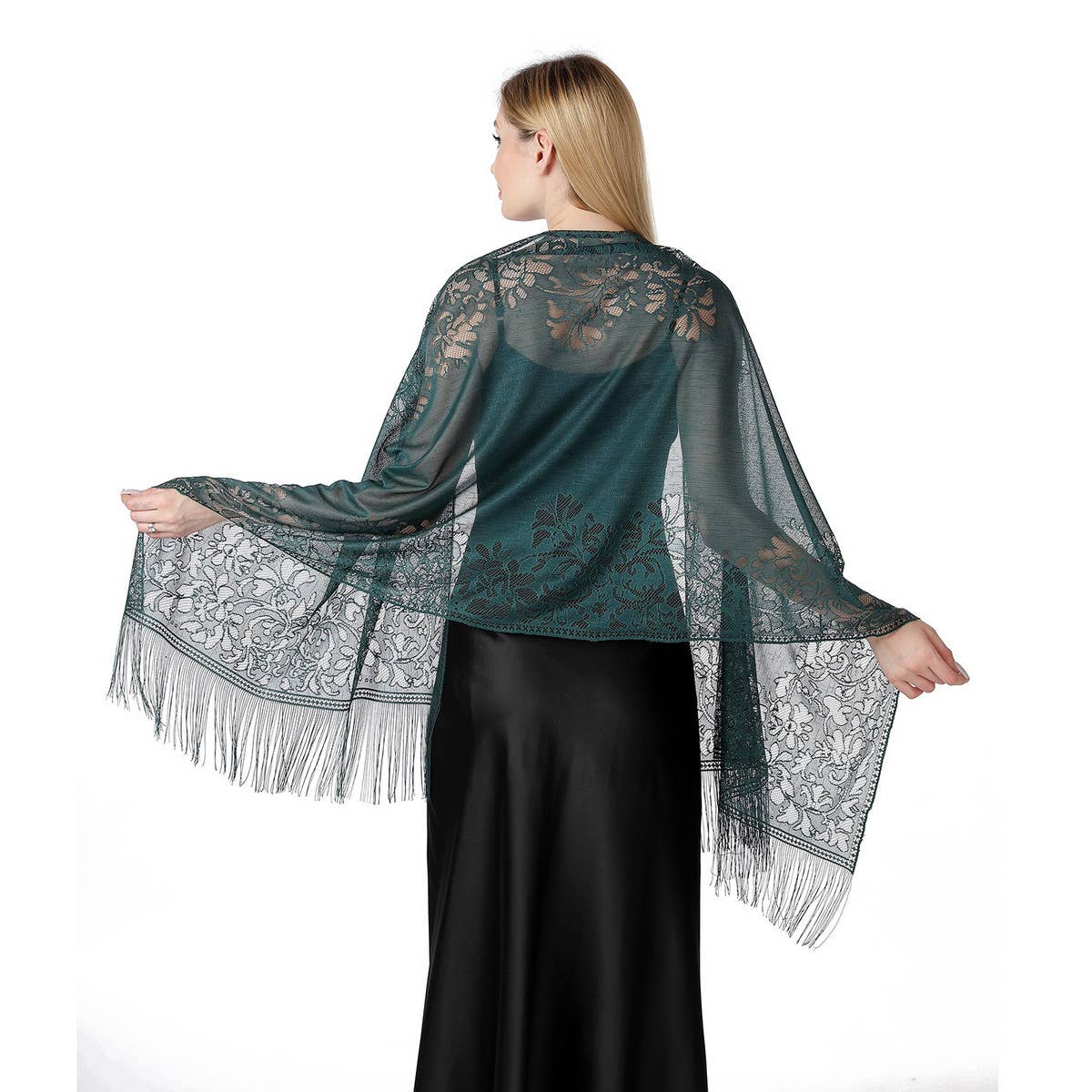 FASHIONABLE EVENING HOLLOW LACE SHAWL