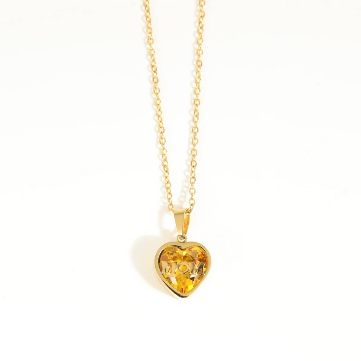 STAINLESS STEEL DECEMBER ZIRCON NECKLACE_CWMM3821