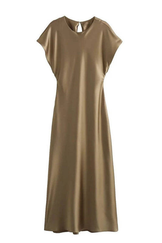 CWDMD4182_SATIN SLEEVELESS LONG MIDI DRESS