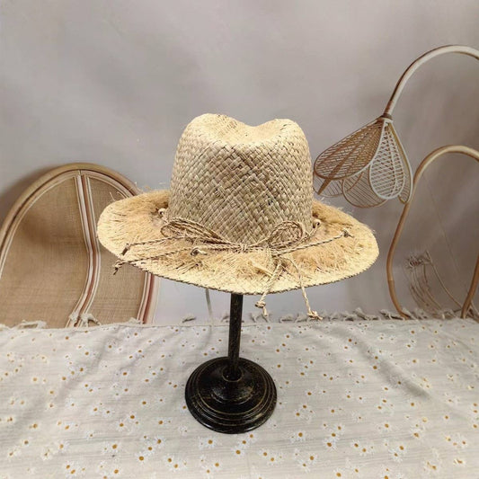 Fashion simple raffia straw hat for women_CWAH3586