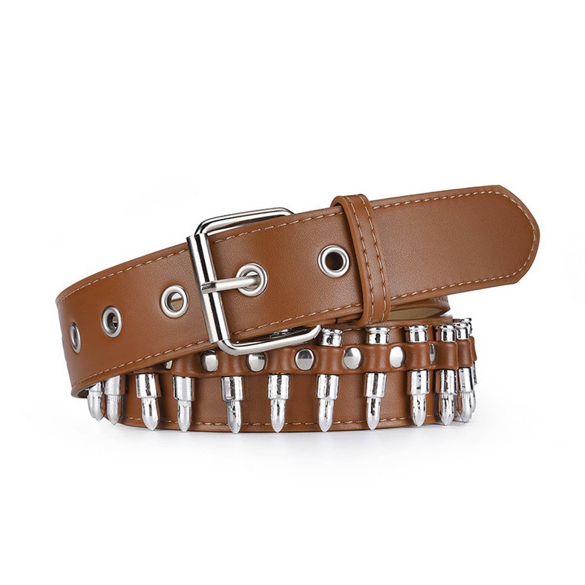BULLET-HEAD OBI PUNK STYLE LADIES PERSONALITY BELT_CWMM0763