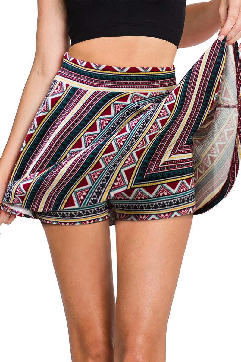 CWBSS105_High Waisted Skirt Mini A-Line Flared Skater Skirt