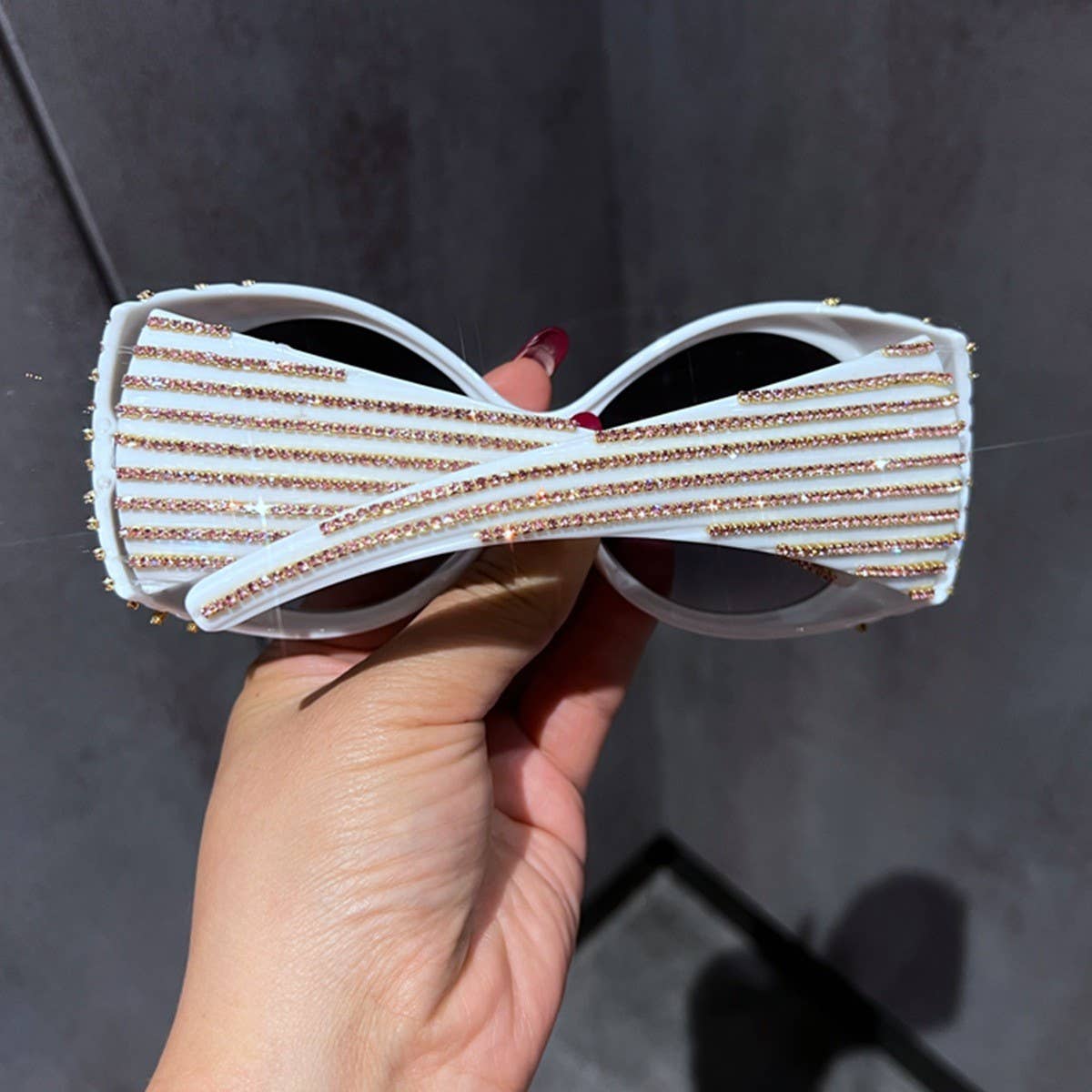 VINTAGE ROUND HAND-SET DIAMOND SUNGLASSES