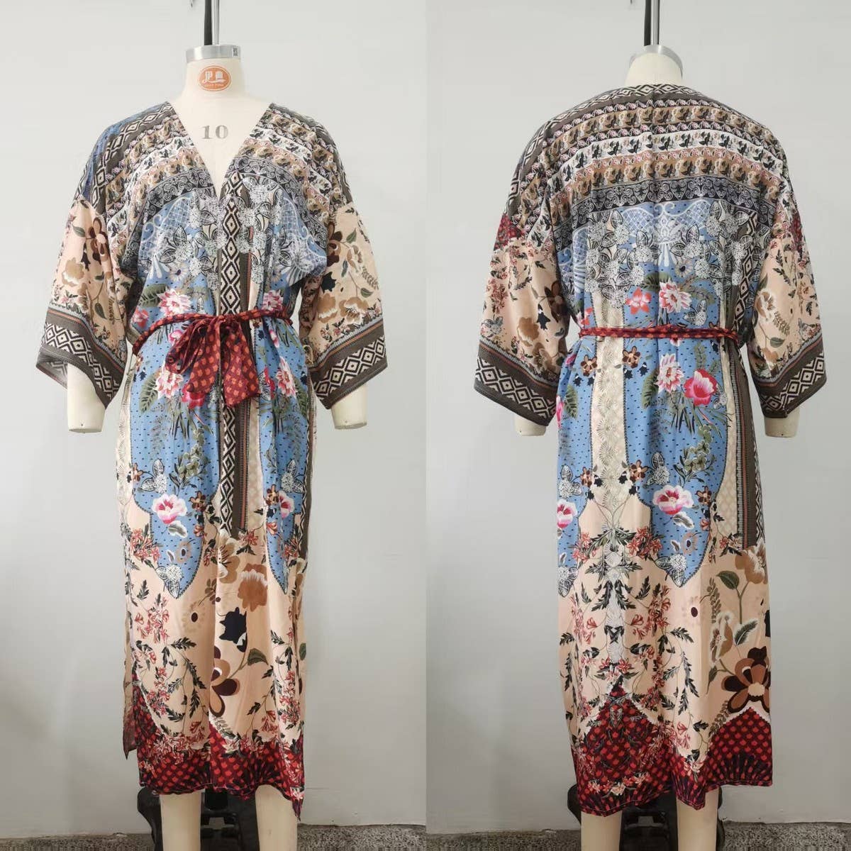 Rayon Floral Bikini Cover-Up Beach Cardigan_CWMM6307