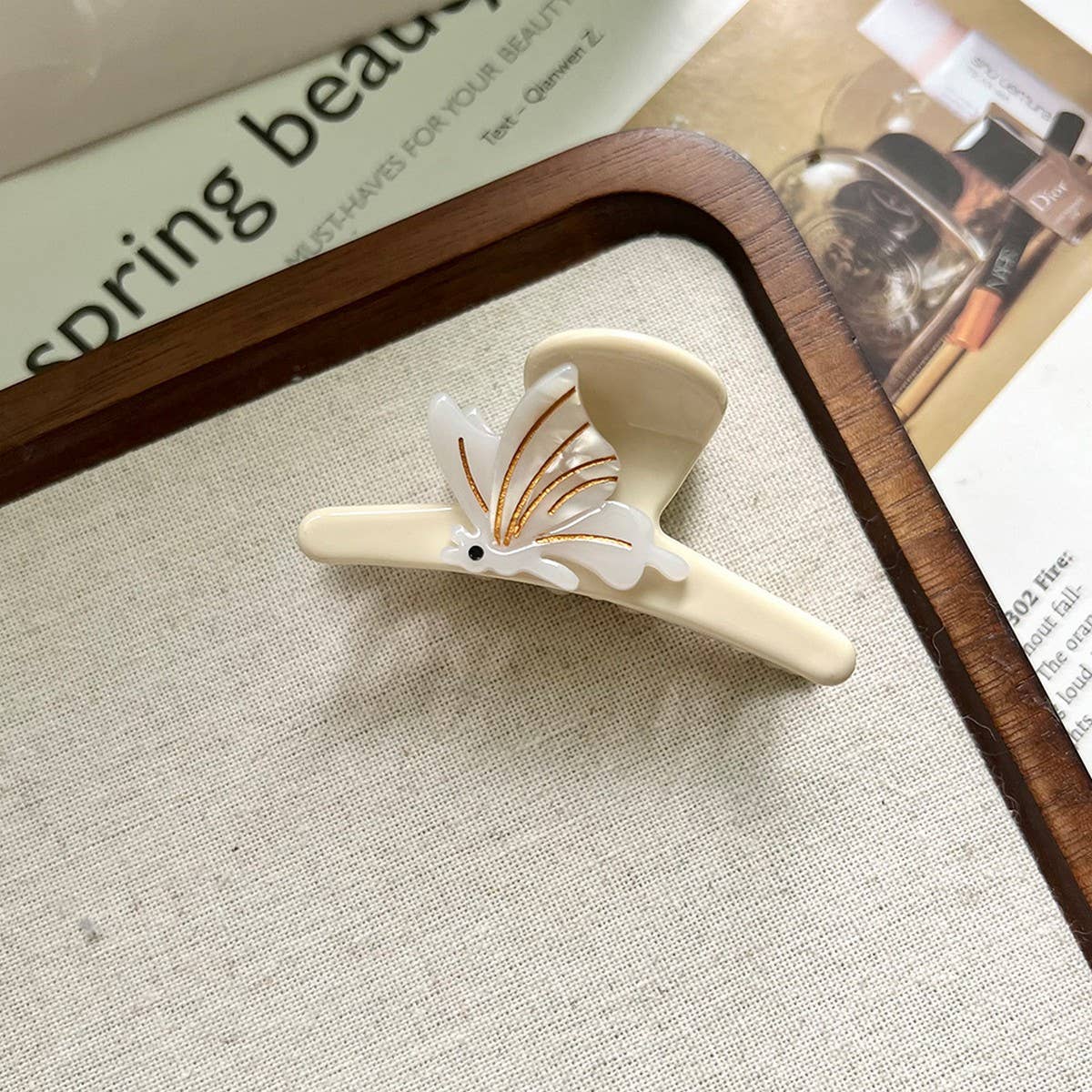 Cute Bow Cherry Acetate Hair Claw Clip for Girls