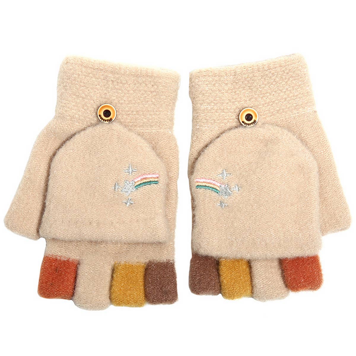 CARTOON STAMPED PLUSH KNITTED GLOVES_CWAG0128