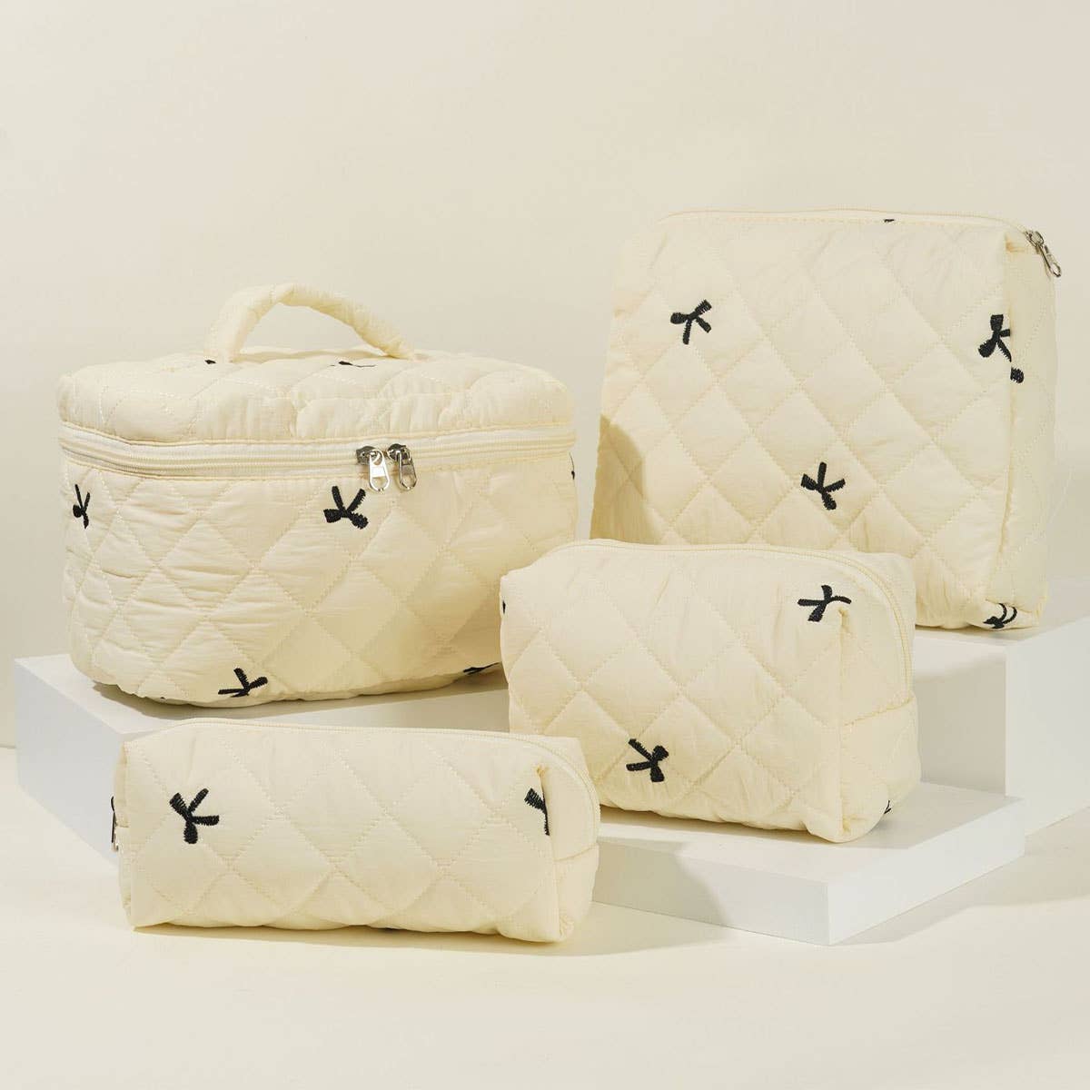 Large-capacity set of embroidered bow handbag