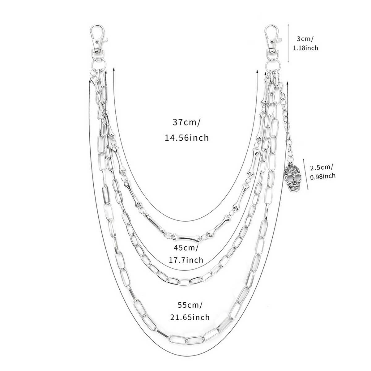 PERSONALIZED MULTI-LAYERED DENIM METAL CHAIN_CWMM4887