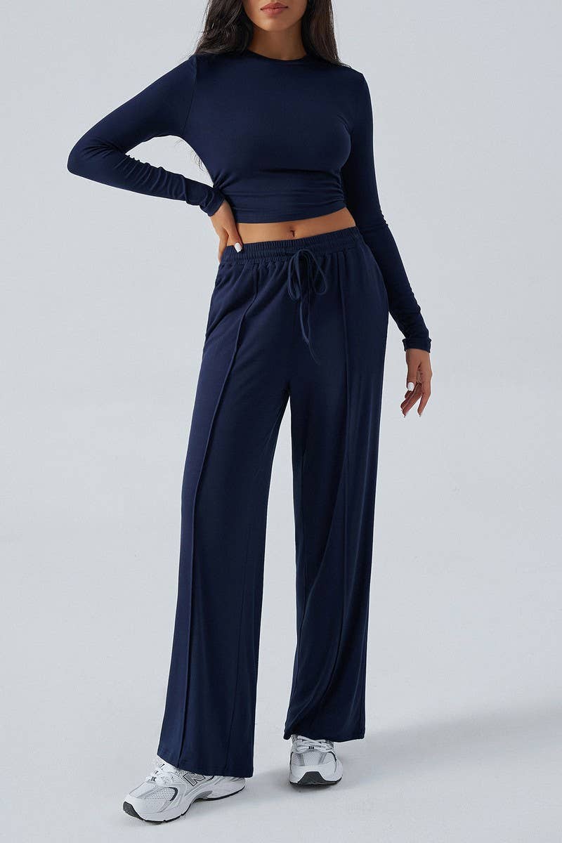 CWBLP2154_SOLID HIGH WAIST WIDE LEG CASUAL PANTS
