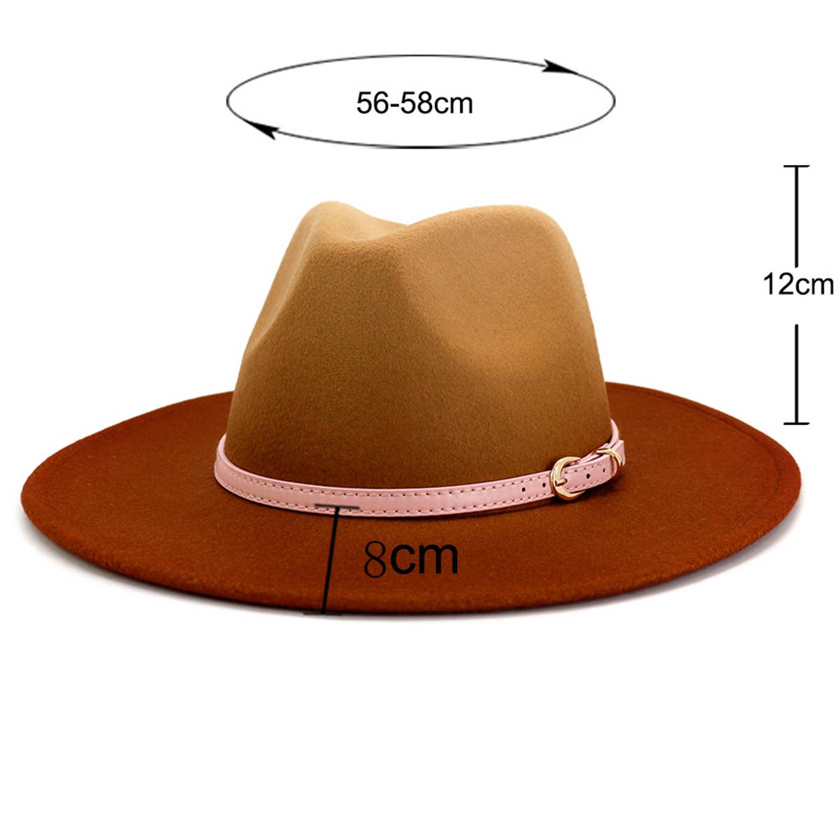 WOMEN MINIMALIST WARM COLOR MATCHING PANAMA HAT_CWAH0713