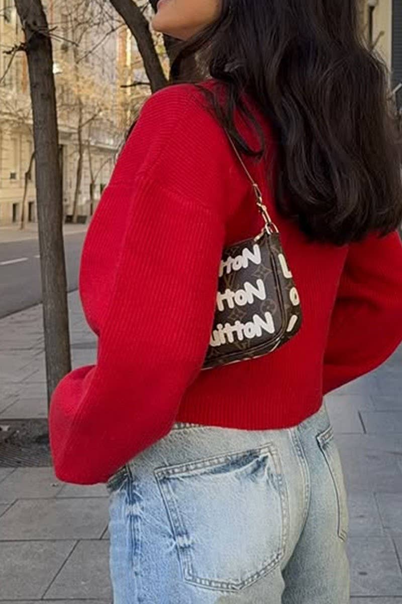 CWOCAL00777_SOLID COLOR BUTTON LONG SLEEVE KNITTED JACKET