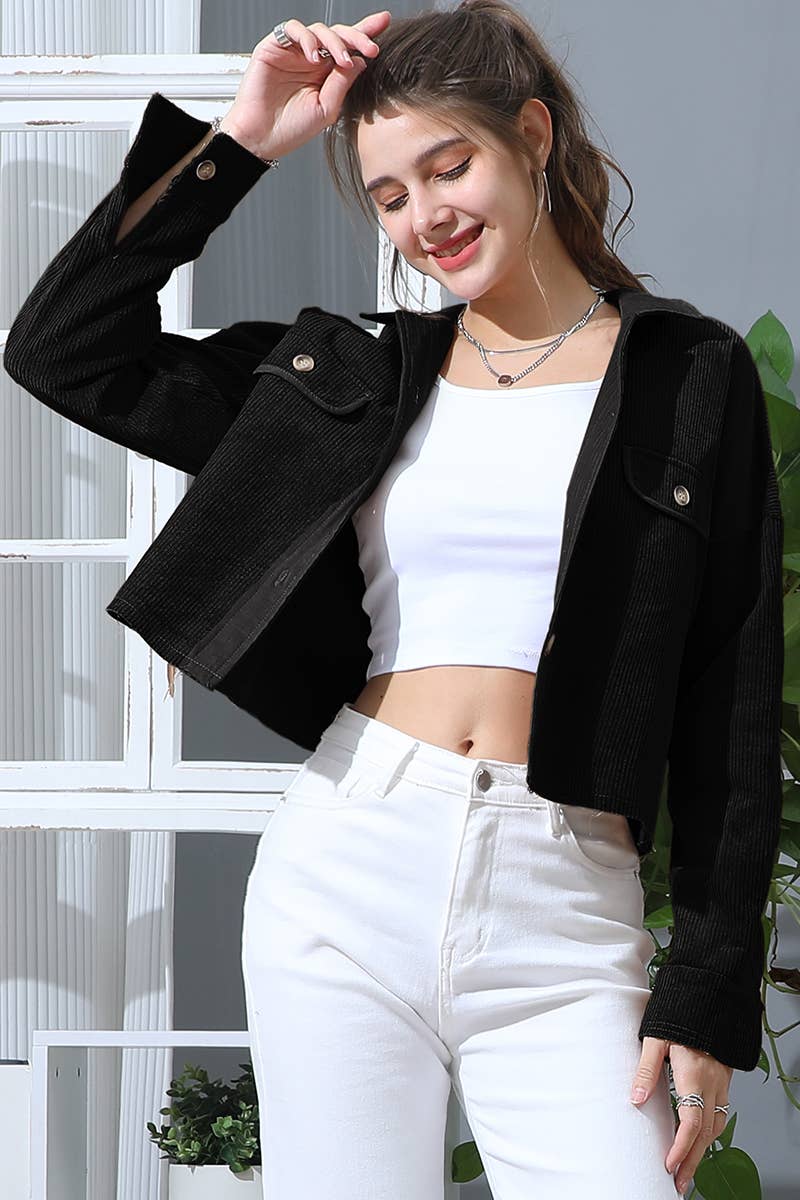 WOMEN SOLID SLIM JACKET_CWOJA697