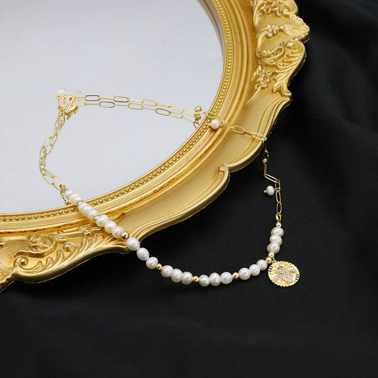 NEW RETRO NICHE PEARL PENDANT NECKLACE FOR WOMEN