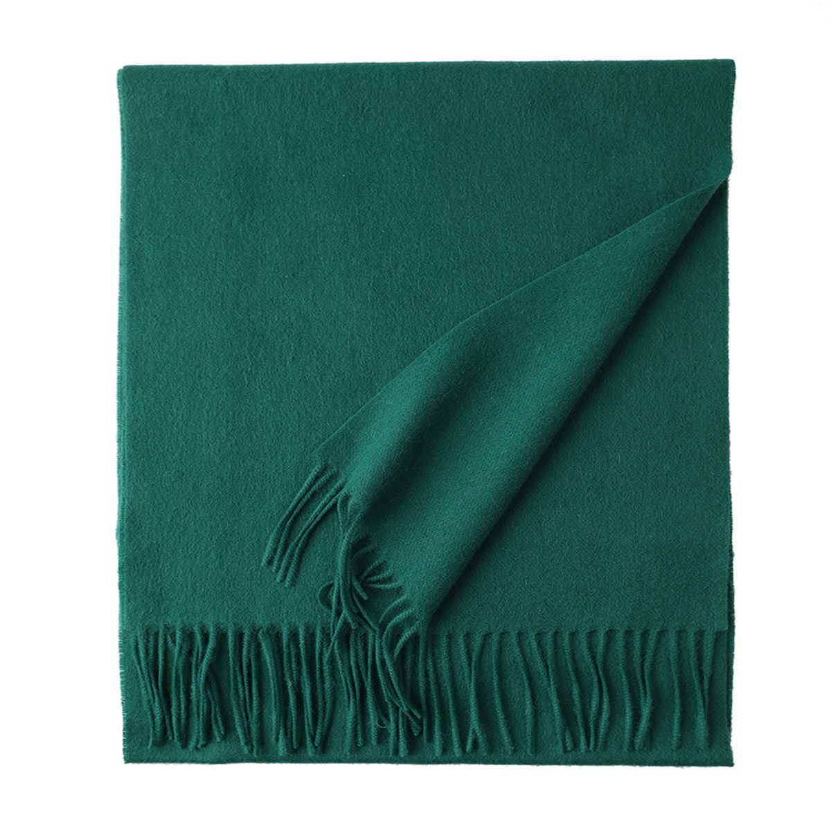 Unisex Wool Scarf ? Soft Solid Color with Tassels