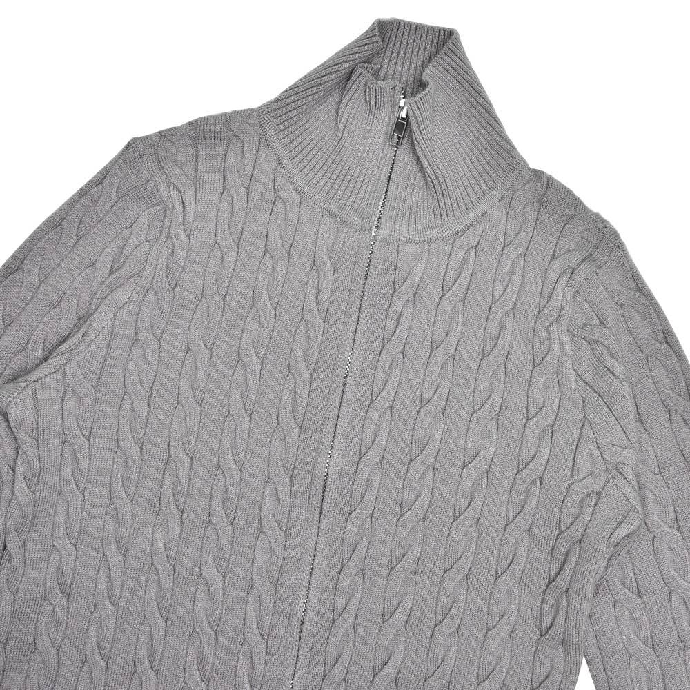 Fashionable semi-high neck zipper knit cardigan