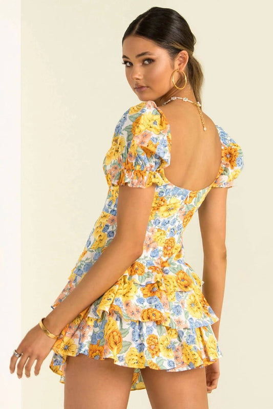 STYLISH SLIM SHORT SLEEVED LACE-UP FRONT DRESS