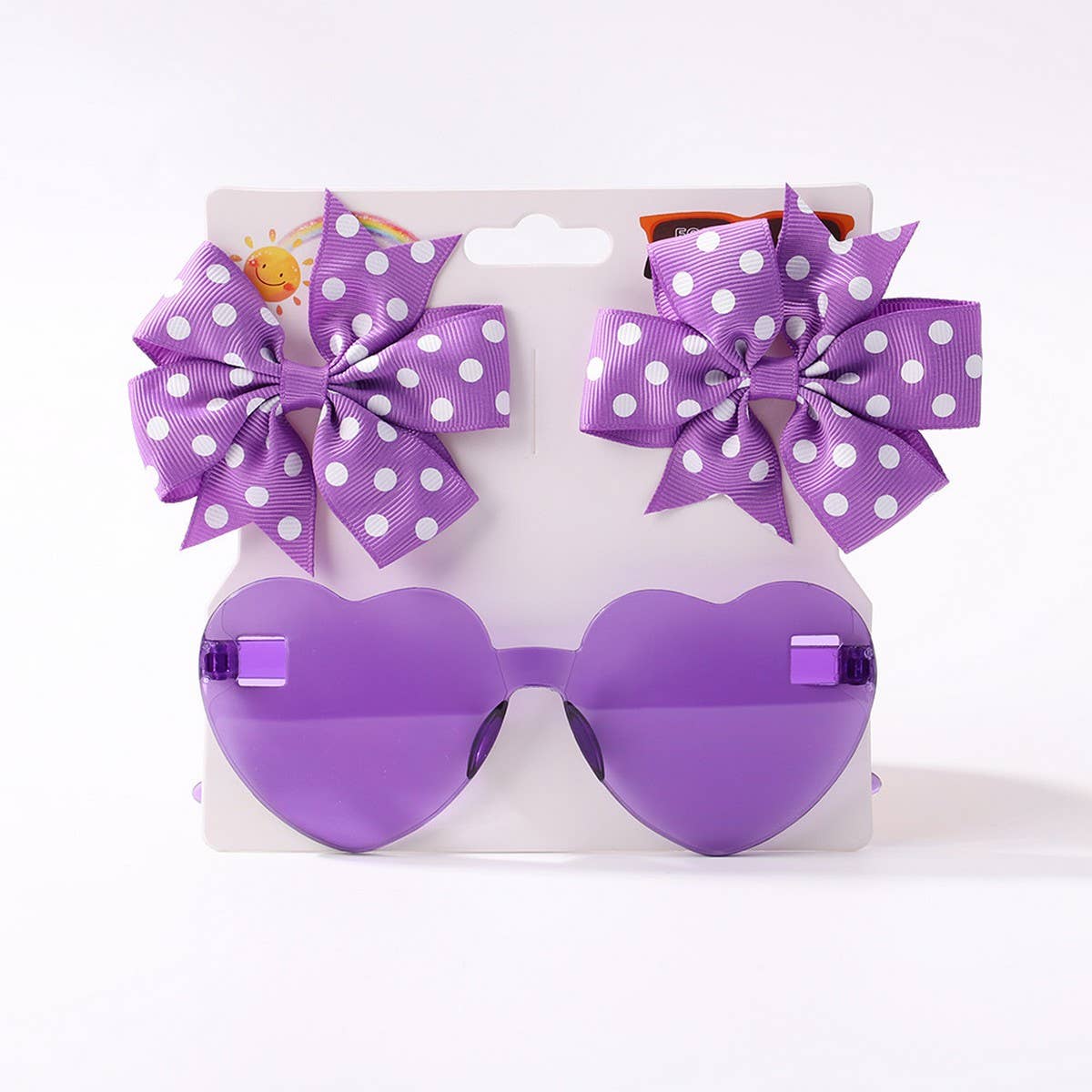 Kids Polka Dot Grosgrain Bow Hair Clip &Sunglasses