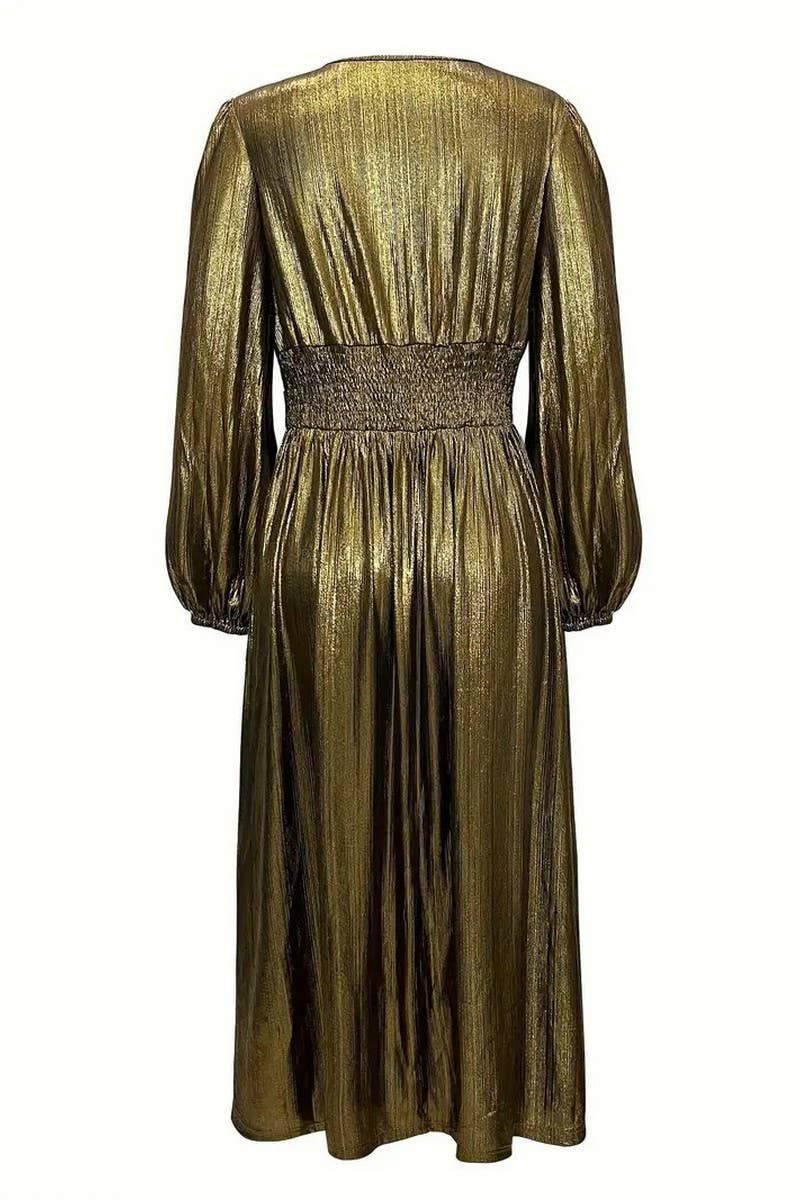 CWDMD5062_ELEGANT AND STYLISH PLEATED SLIT EVENING DRESS