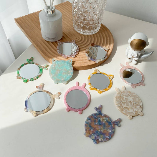 Cute Animal Acetate Mini Makeup Mirror, Portable