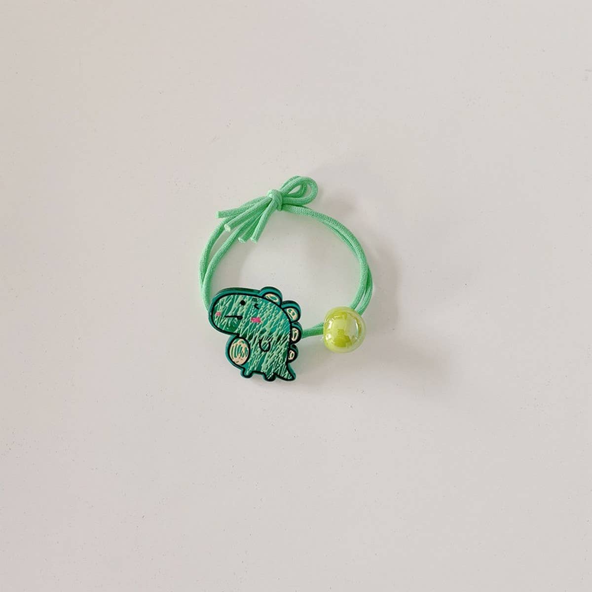 CUTE CARTOON SMILING DINOSAUR KNOTTED HAIR TIE