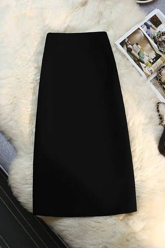 CWBLS00687_SUMMER DRAPE COMMUTER STYLE SUIT SKIRT