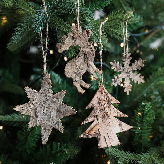 Natural Cedar Wooden Christmas Tree Hanging Decor
