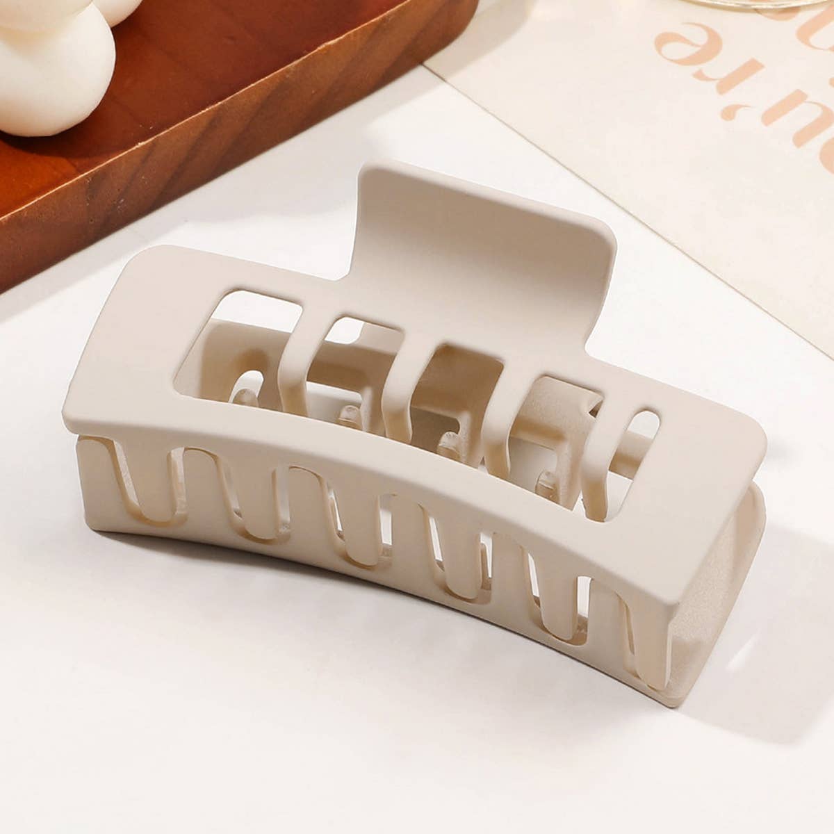 Matte Square Hair Claw - Minimalist Shark Clip