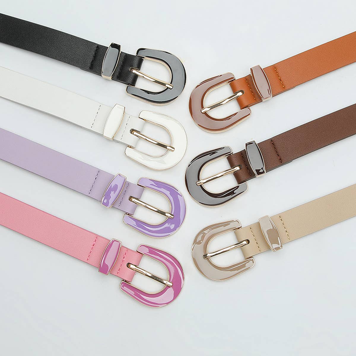 WOMEN NEW FASHION SOLID COLOR PIN BUCKLE BELT_CWABE0360