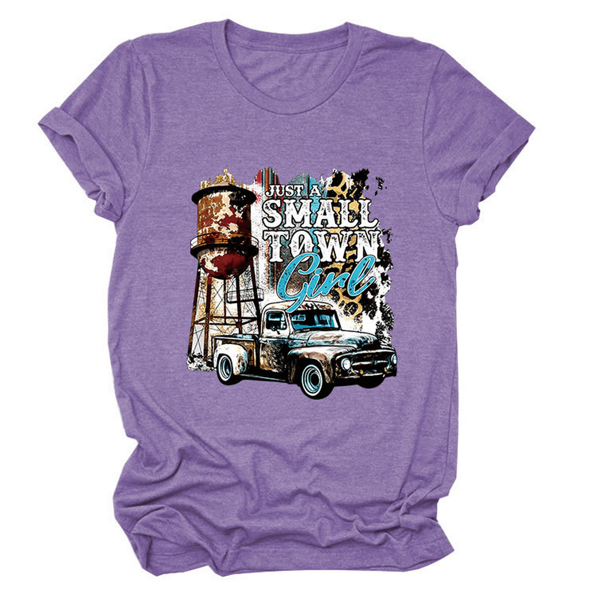 Just a Small Town Girl Print T-Shirt ??Loose Fit_CWTTS1525