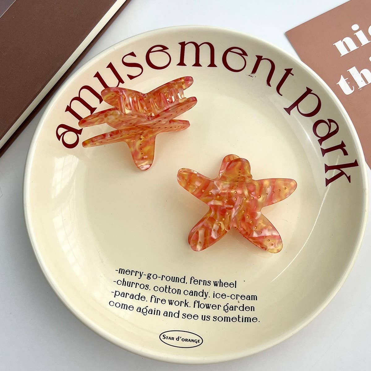 Simple Starfish Acetate Ocean Hair Claw Clip_CWAHA5962