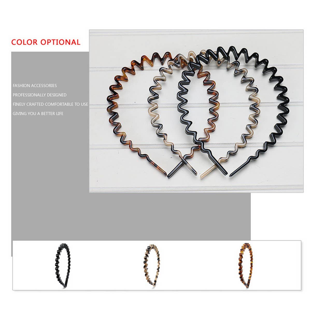 ACETATE SHEET 8MM THICK WAVE HEADBAND_CWAHA4344