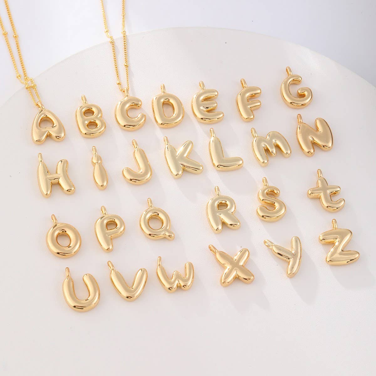 18K Gold 26 Letters Cute Hip Hop Pendant Necklace_CWMM5871