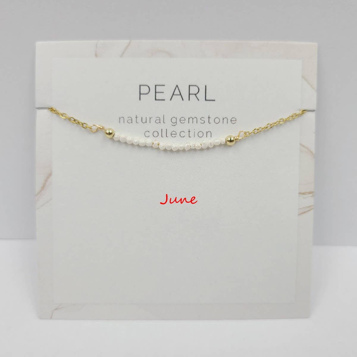 DECEMBER NECKLACE NATURAL STONE LOCK BONE CHAIN