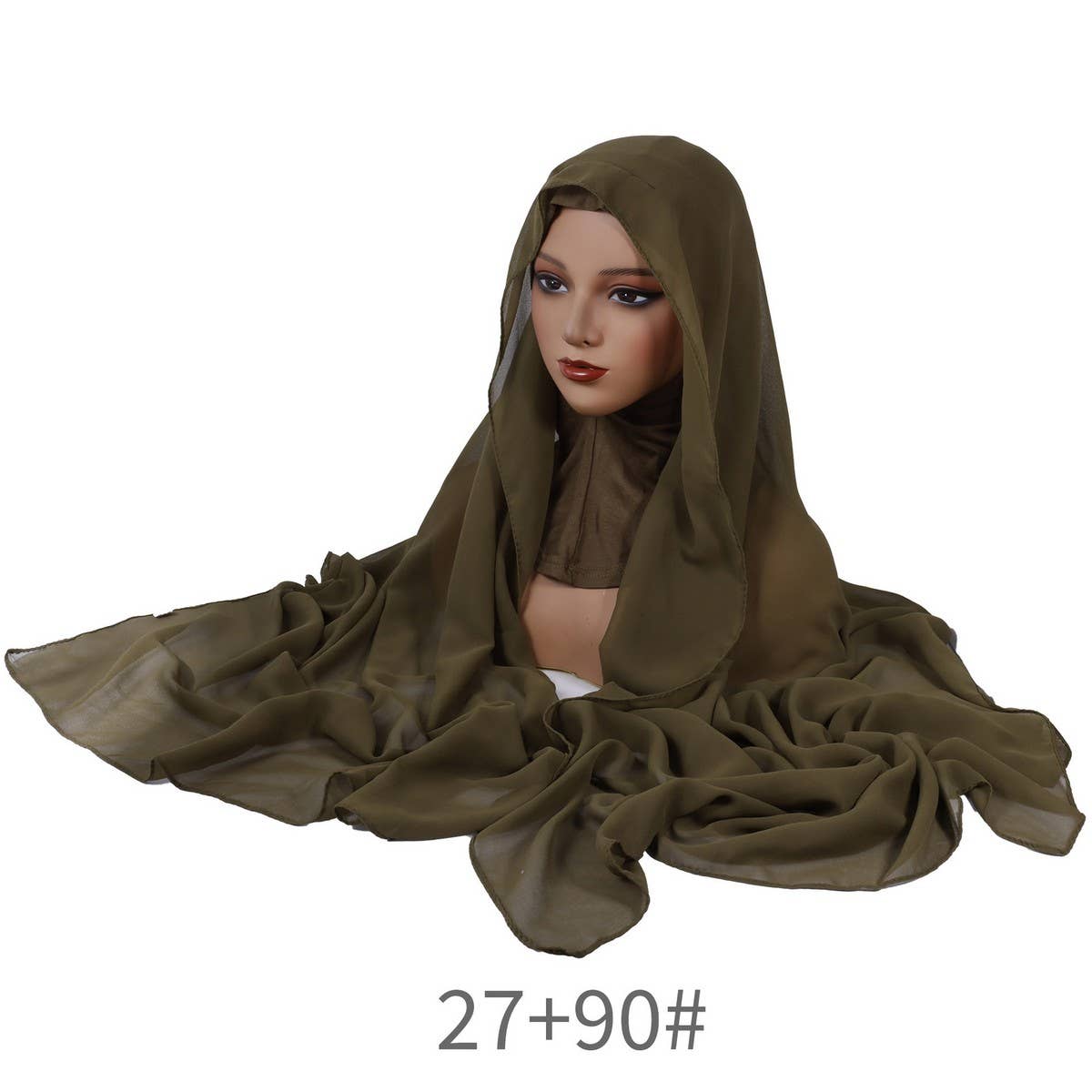 CLASSIC SOLID COLOR PEARL CHIFFON ETHNIC HEADSCARF