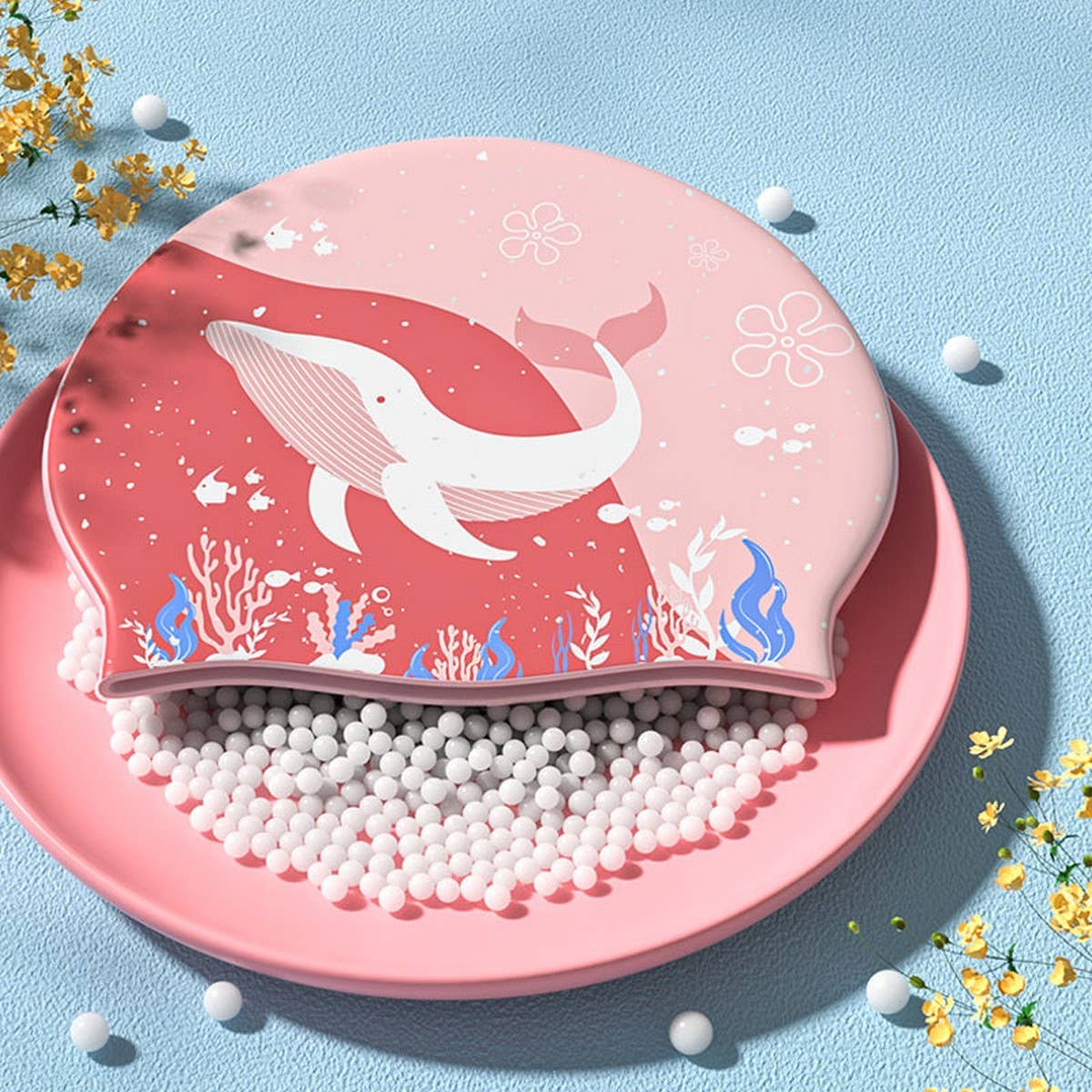 Kids Silicone Swim Cap Waterproof Cute Cartoon