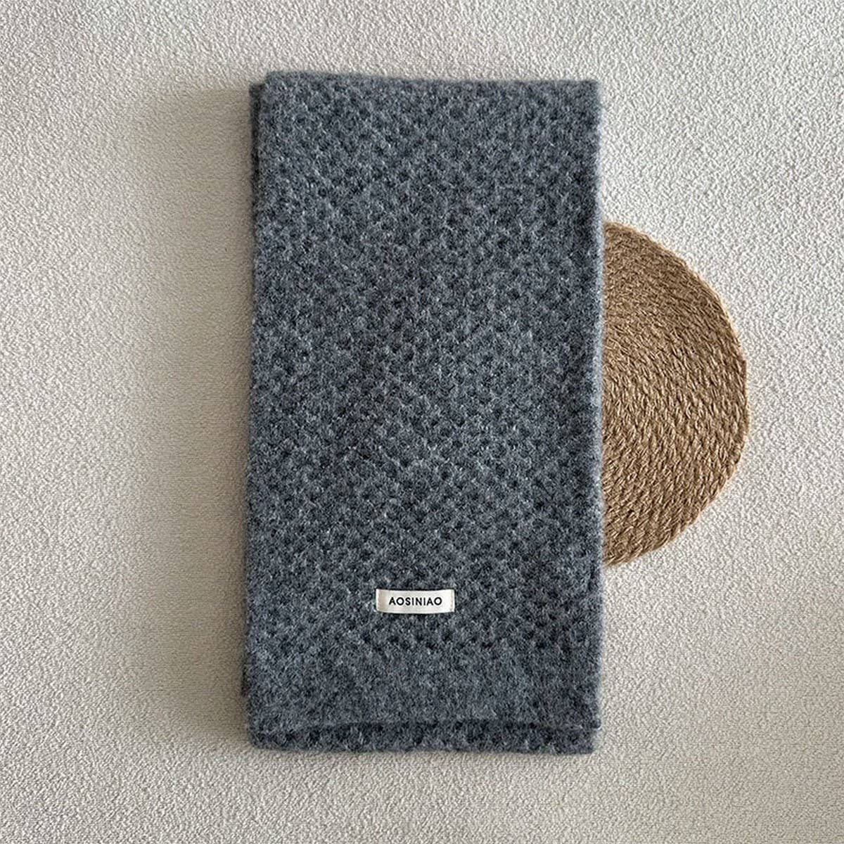 Wool Blend Knit Scarf ??Dual-Sided Winter Wrap_CWASC2352