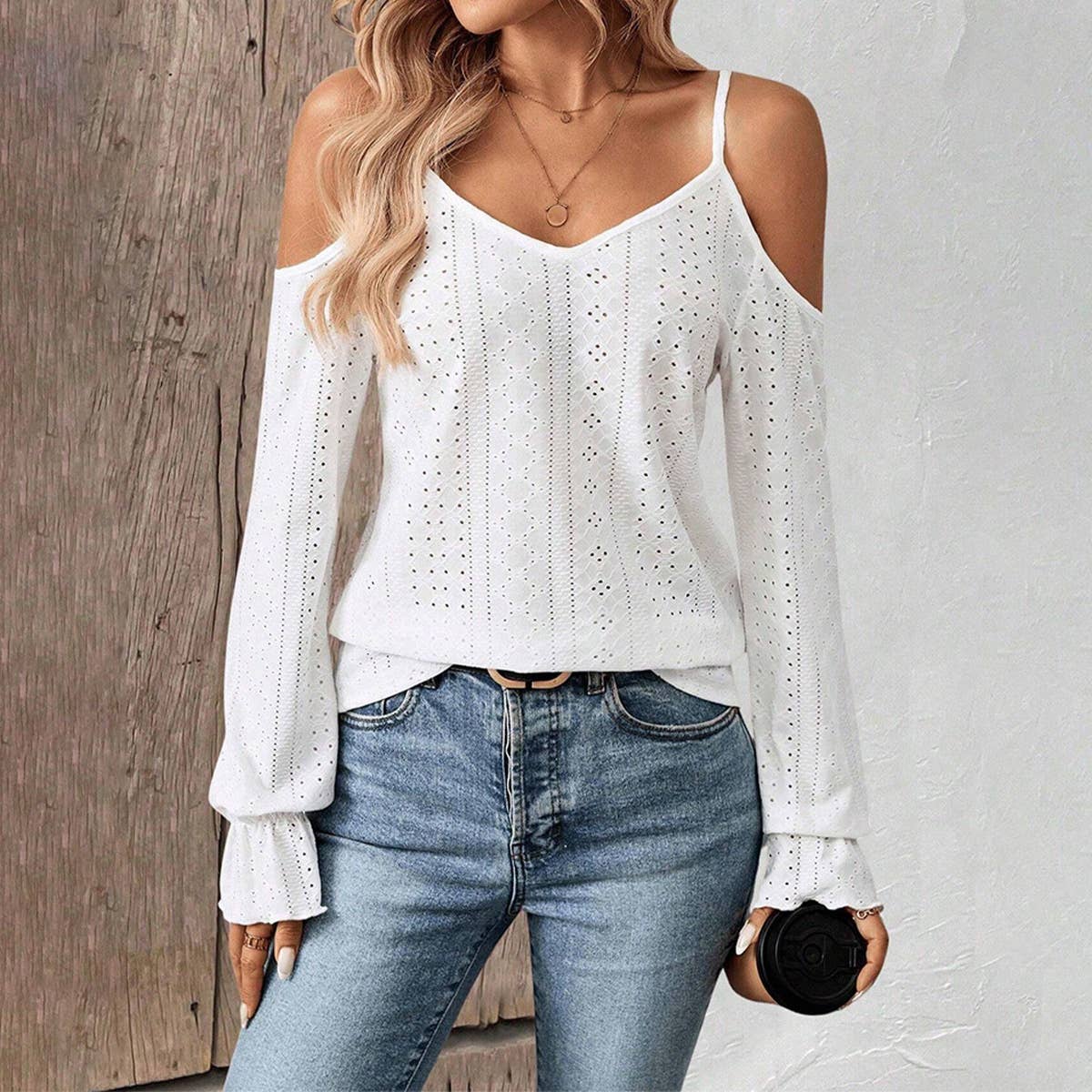 Strapless simple elegant style T-shirt