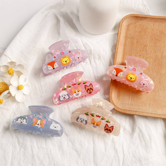 CWAHA5145_SIMPLE SWEET AND CUTE ANIMAL PRINT HAIRPIN