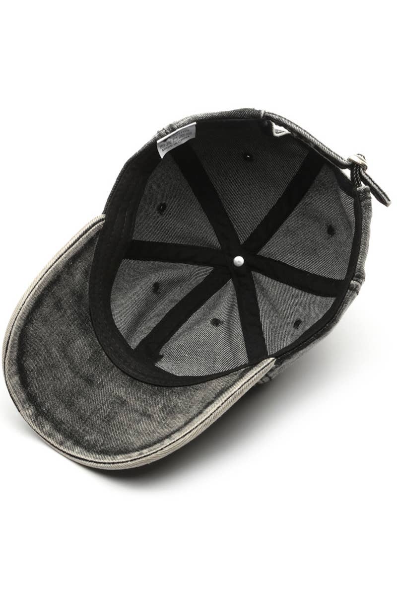 Washed Denim Solid Baseball Cap Street Style_CWAH0527